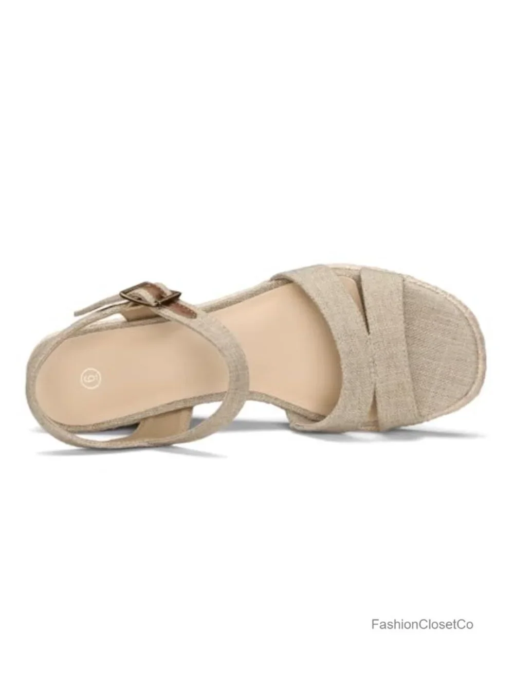 Espadrille Wedge Sandals Square Toe Ankle Strap Slip-Resistant Dressy Shoes